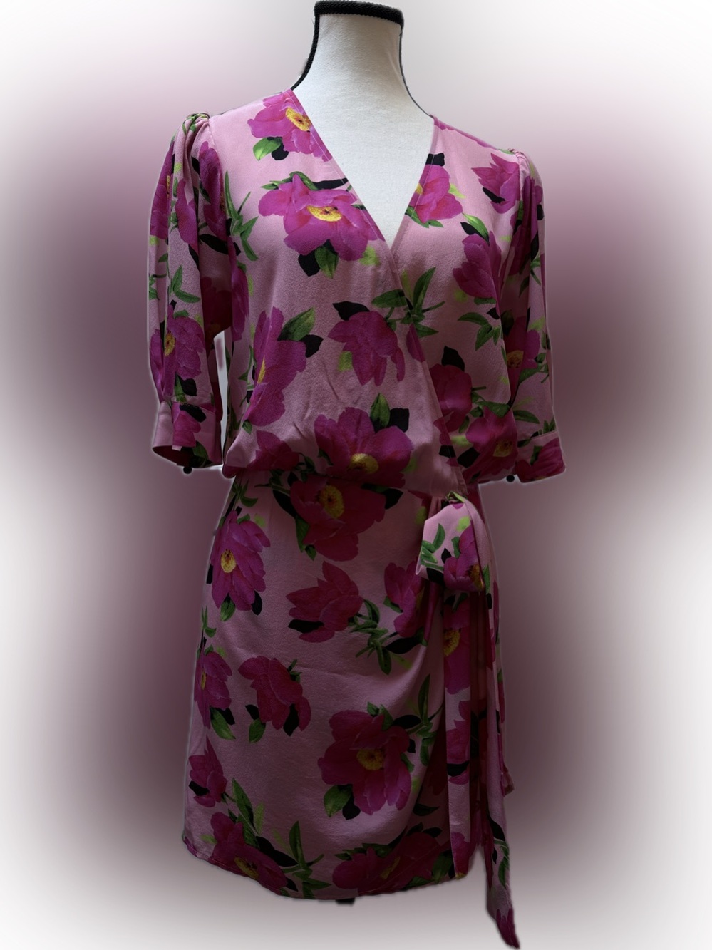 THE KOOPLES Pivoine in Love silk wrap dress